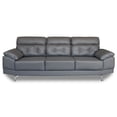 thumbnail image 2 of Sala de Piel Genuina Sofá y Love Seat ConfortoPiel  Dublin Gris Oxford, 2 of 9