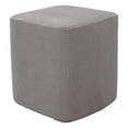 thumbnail image 4 of Square Foot Rest Ottoman Covers Decorative bench cushion oversized stretch Footstool Slipcover Gray, 4 of 8