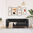 thumbnail image 4 of vidaXL Chesterfield Sofa with Bolsters 2-Seater Black Velvet, 4 of 9