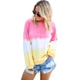 thumbnail image 1 of Women's Ligth Gray/Modena/Pink/Gray/Multicolor/Sky Blue Color Block Tie Dye Pullover Sweatshirt, 1 of 10