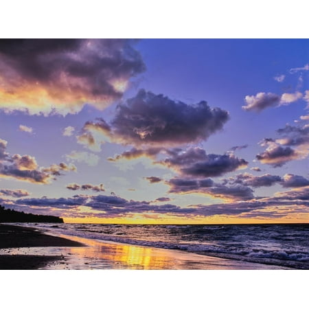 Sunset over Lake Superior, Keweenaw Peninsula, Upper Peninsula, Alger County, Michigan, USA Print Wall