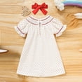 thumbnail image 2 of ZEHJUHAN Toddler Girls' Heart Embroidered Dress, Polka Dot Bubble Sleeve A-Line Dress with Back Buttons White，3-6M, 2 of 7