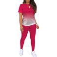 thumbnail image 3 of Frontwalk Jogger Set for Women Tie Dye 2 Piece Outfits Casual Colorblock Sport Set Outfits Tracksuit Rose Red 4XL, 3 of 4