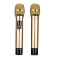 thumbnail image 2 of Micrófono inalámbrico de mano UHF con batería de litio y mini receptor Bluetooth, US 100-240V, dorado, 2 of 5