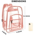 thumbnail image 4 of KOITHOT Heavy Duty Clear Backpacks Large Capacity PVC Transparent Waterproof Backpacks for School Stadium College,Pink, 4 of 7