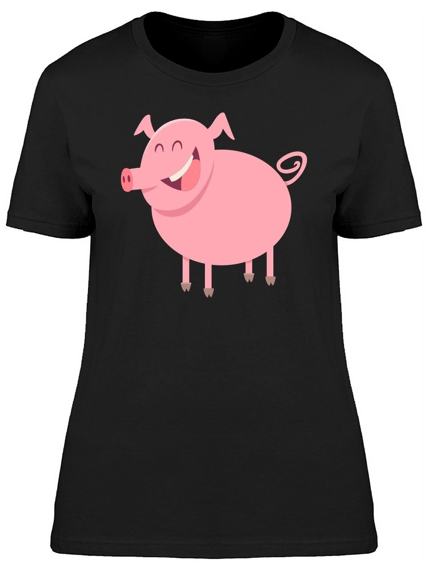 Lovely Happy Cartoon Pig T-Shirt Women -Image by Shutterstock