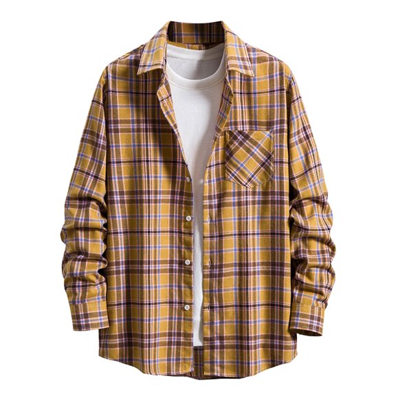 Ketyyh-chn99 Shirt for Men Stretch Zip Shirt Cloth Button Down Fit Shirt Orange,L