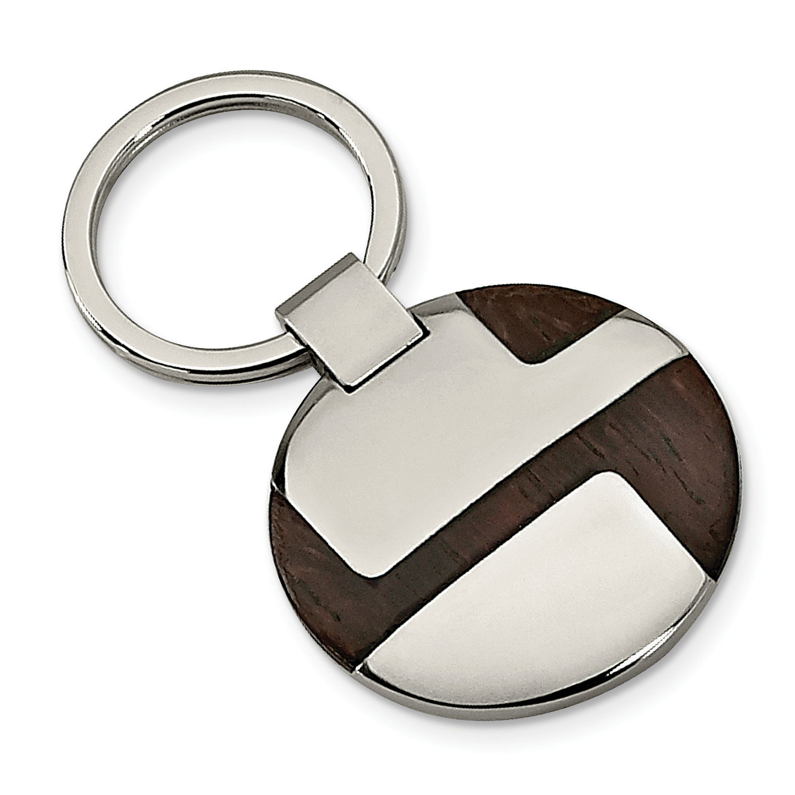 IceCarats - Stainless Steel Wood Inlay Key Band Ring Size 