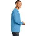 thumbnail image 3 of Port & Company Long Sleeve Essential T-Shirt. Aquatic Blue. 2XL., 3 of 4