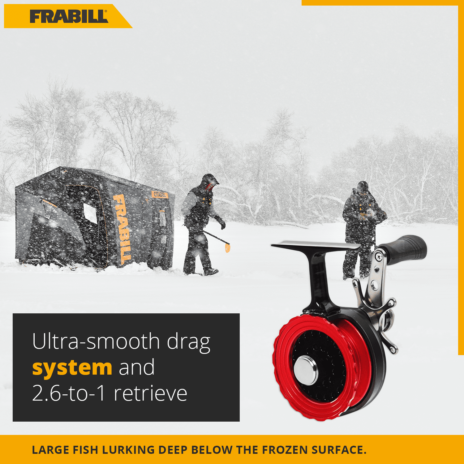 Frabill Straight Line 261 Ice Fishing Reel in Clamshell Pack