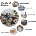 thumbnail image 6 of Throw Blanket for Couch Blue Butterfly Soft Fleece Flannel Blankets Cozy Lightweight Blanket for Home Sofa Living Room White Daisy Bed Throws 50" x 60", 6 of 9