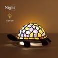 thumbnail image 2 of MoveCatcher Stained Glass Turtle Table Lamp with LED Night Light, E12 Base 2700K Warm White Bulb for Home Decor Bedroom Living Room, 2 of 6