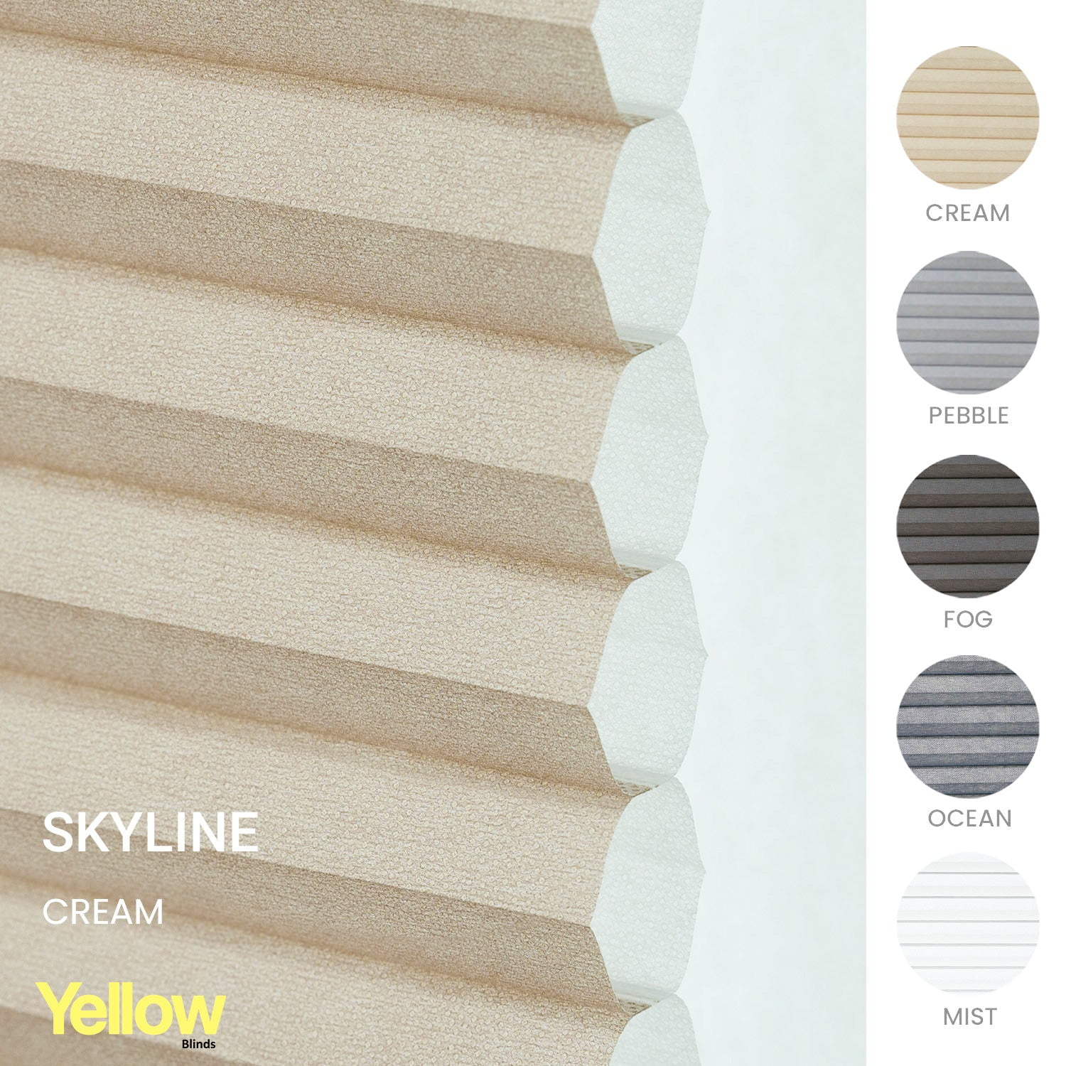 Yellow Blinds Cordless Light Filtering Honeycomb Cellular Shade Skyline Cream - 63.25"W X 48"H