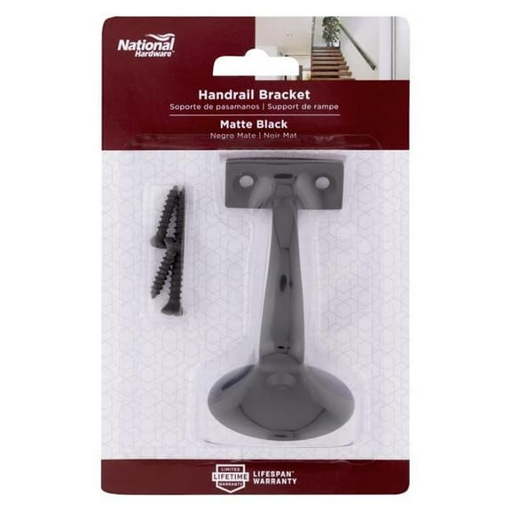 National Hardware Matte Black Zinc Handrail Bracket N830-593