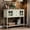 Antique Grey, variant on Console Table Buffet Sideboard with 2 Drawers and 2 Glass Cabinet, Retro Farmhouse Tall Wood Sideboard Cupboard w/Solid Wood Frame and Legs and Bottom Shelf for Kitchen, 114lbs, Dark Brown, S566