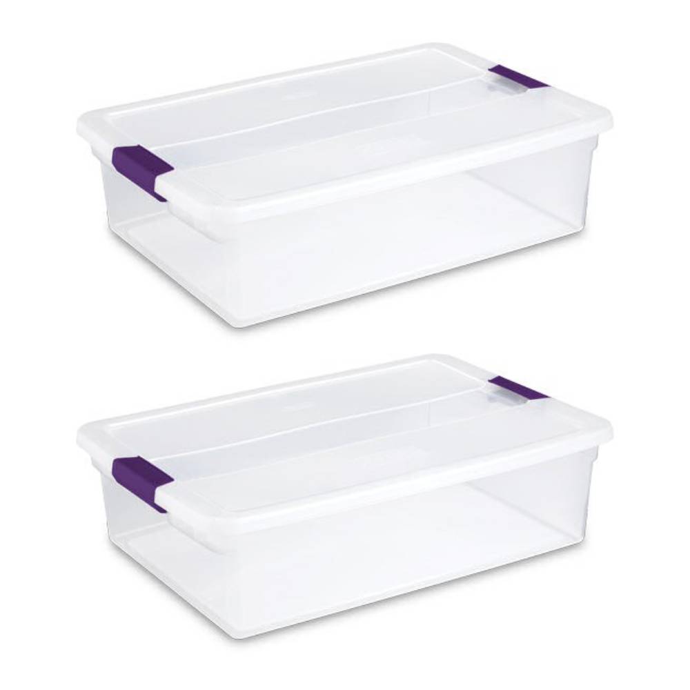 Sterilite ClearView Latch Box 1755 32 Qt Plastic Storage Container