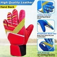 thumbnail image 2 of Beoub Goalkeeper Goalie Soccer Gloves Ages 5-7 Years Old Kids Youth Goal Keeper Field Player Glove Boys Girls Anti-Slip Latex Palm Soft Pu Hand Back Red Size 5, 2 of 7