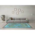thumbnail image 3 of Ahgly Company Indoor Round Persian Light Blue Traditional Area Rugs, 3' Round, 3 of 4