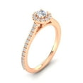 thumbnail image 3 of Certified 1/2ctw Diamond Halo Engagement Ring in 10k Rose Gold (G-H, I2, 1/2ctw), 3 of 4