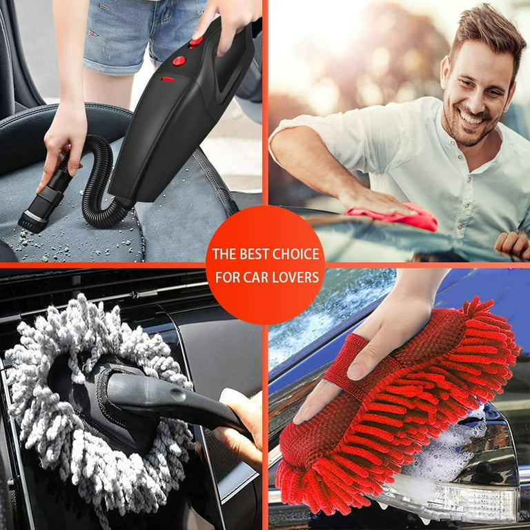  XuanMei GR 21PCS Car Cleaning Kit, Car Interior Detailing Kit  Cleaner with 12V High Power Handheld Vacuum, Car Accessories Cleaning  Supplies Including Brush Sets, Windshield Cleaner : Automotive