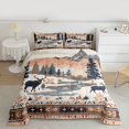 thumbnail image 2 of Homewish Safari Deer Full Size Comforter Sets,Retro Aztec Geometric Bedding Comforter Set,Beige Brown Bedding Sets For Boys Teens,Super Cozy Room Decor Reversible,3 Pieces, 2 of 8