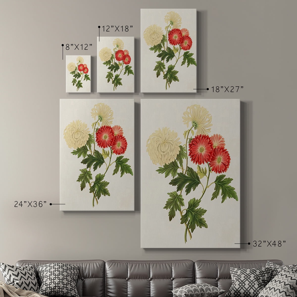 Flowers of the Seasons I Premium Gallery Wrapped Canvas - Ready to Hang
