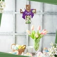 thumbnail image 3 of WaaHome He Is Risen Easter Cross Sign Religious Easter Door Decorations Easter Door Hanging Sign for Wall Door Home Spring Decor Farmhouse Easter Cross Wreath Sign for Front Door, 3 of 7