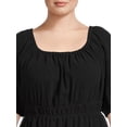 thumbnail image 2 of Terra & Sky Women's Plus Size Puff Sleeve Dress with Tie Back, 2 of 6