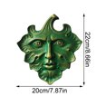 thumbnail image 2 of Green Man Wall Art Sculpture Whimsical Home Decor Shy Wood Mysterious Decor Tree Face Mysterious Decor Wall Sculpture 8 Inch, 2 of 4