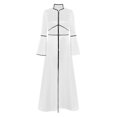 thumbnail image 3 of TSSOE Women's Pastor Pulpit Robes Flared Sleeves Church Clergy Maxi Dress Priest Liturgical Dancewear White XL, 3 of 6