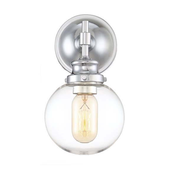 Trade Winds Chatham Glass Globe Wall Sconce in Chrome