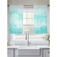 thumbnail image 5 of Aqua Mountain Gradient Sheer Curtains 45 Inch Long 2 Panels, Watercolor Texture Abstract Art Light Filtering Rod Pocket Semi Sheer Curtains, Sheer Voile Drapes for Living Room Bedroom, 52"x45", 5 of 5