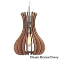 thumbnail image 4 of Woodbridge Lighting Genie Canopy 1-Light Wood Shade Pendant in Bronze, 4 of 5