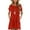 Red #043, variant on Tshirt Dress Women Summer Short Sleeve Casual Dresses Drop Waist Ruffle Hem Babydoll Dress Cute Crewneck Mini Dresses Red L