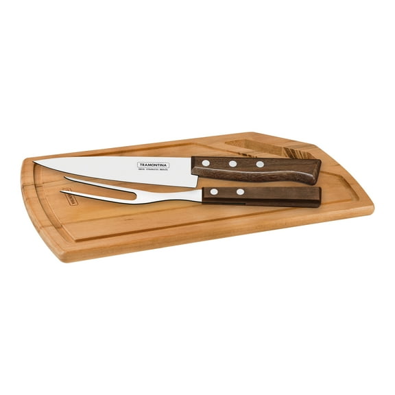 Juego para Asado Tramontina Churrasco Tradicional 3 Pzas Madera