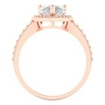 thumbnail image 4 of 2.36 ct Pear Cut White Sapphire with Simulated Diamond Halo Accents 14K Rose Gold Womens Engagement Ring, 4 of 6