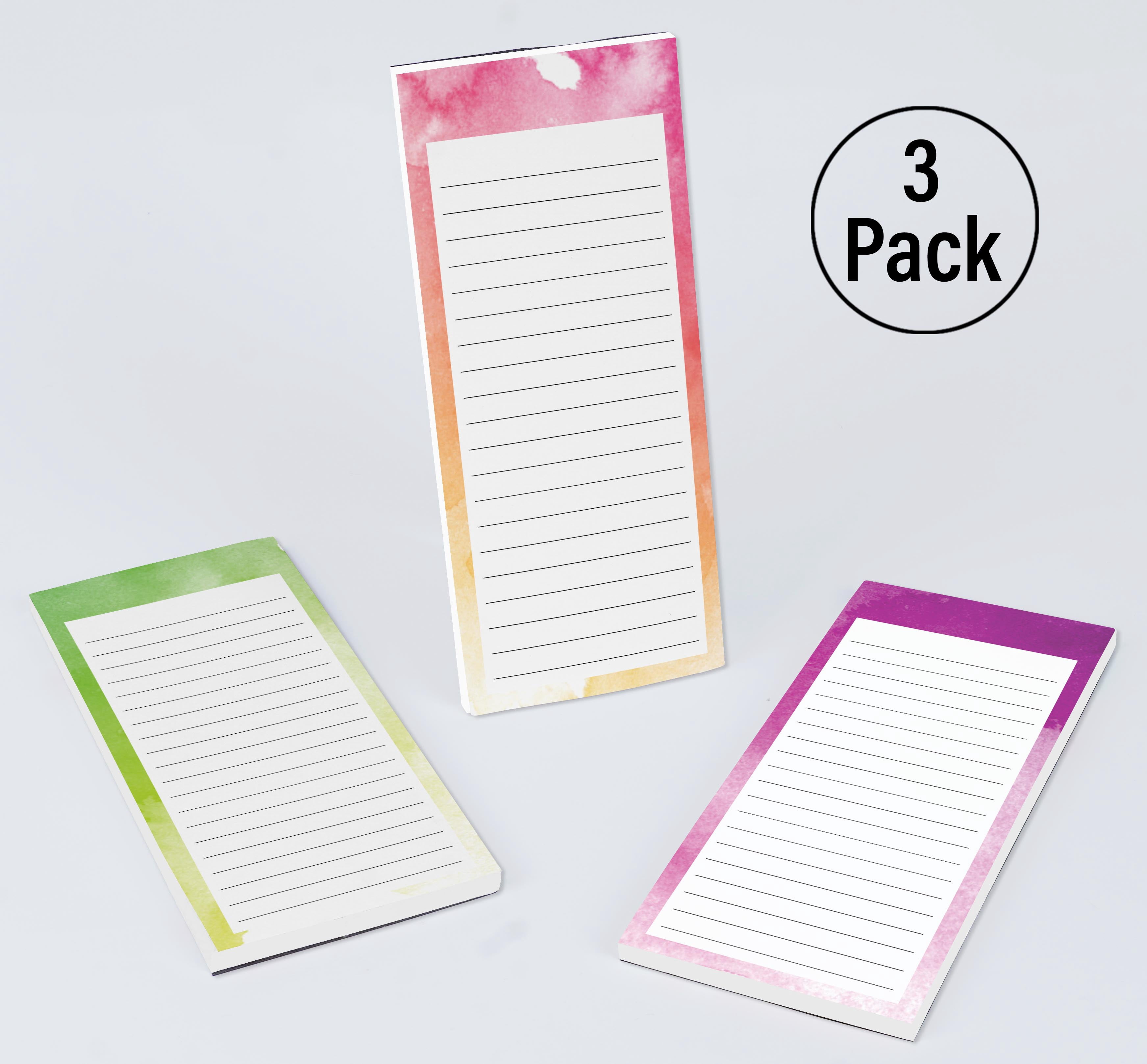 Inkdotpot Pack of 3 Magnetic Fridge To-Do List Notepads- Magnetic Memo Pads For Refrigerator-(50 Sheets Each)-AO