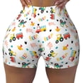 thumbnail image 2 of Lsque Cute tractor and vehicle Pattern High Waisted Biker Shorts for Women-Tummy Control Fitness Athletic Workout Running Yoga Gym Shorts,Moisture-Wicking-Medium, 2 of 8