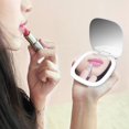 thumbnail image 2 of LED Compact Mirror USB Rechargeable Makeup Mirror Cosmetic Mirror for Travel, 2 of 10