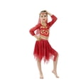 thumbnail image 3 of CAIVO Child Girls Belly Dance Performance Outfit Sets With Short Skirt And Sleeves For Kids Stage Show Comfort Clothes Sets, 3 of 3