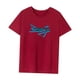 thumbnail image 3 of Camiseta para mujer de verano de moda con cuello redondo para vacaciones, senderismo, viajes, playa Rojo, 3 of 7