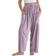 thumbnail image 2 of Qaspx Palazzo Pants for Women Casual Wide-leg Pants Loose Drawstring Sweatpants with Pockets, 2 of 7
