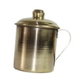 thumbnail image 2 of Taza de té de bronce hecha a mano, taza Retro para beber, boca ancha, portátil con asa de tapa, taza de té de bronce para cocina, sala de té de boda, 2 of 8