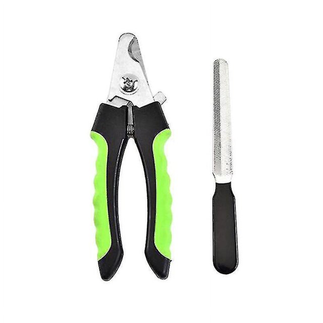 Cortauñas para mascotas, cortador de garras para perros de acero inoxidable, herramienta de limpieza para gatos con lima de uñas (negro y verde)