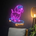 thumbnail image 3 of Handmadetneonsign Dachshund Dog Skateboarding Neon Sign, Skateboard Dachshund Led Sign, 3 of 5