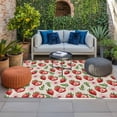 thumbnail image 2 of Red Strawberry Outdoor Rug for Patio/Deck/Porch, Non-Slip Large Area Rug 4 x 6 Ft, Country Fruit Summer Retro Tropical Indoor Outdoor Rugs Washable Area Rugs, Reversible Camping Rug Carpet Runner, 2 of 8