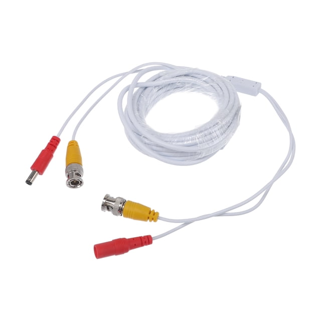 Cámara de reversa universal de Bargains Únicos, cable de video de cámara de reversa BNC+DC, extensión de cable de cámara de respaldo para monitor y respaldo blanco 5M