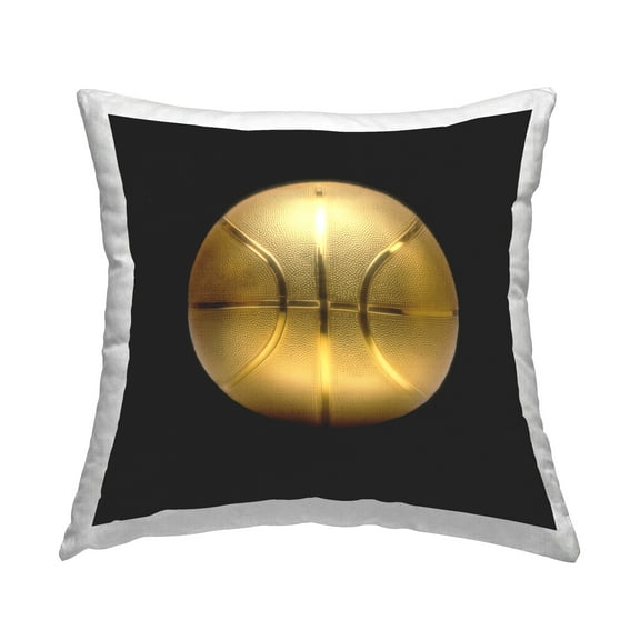 Stupell Industries Gold Designer Basketball Decorative Printed Throw Pillow Design by Graffitee Studios.