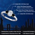 thumbnail image 2 of Gem Stone King 10K Two Tone Gold White Topaz and Black Diamond Engagement Ring for Women | 1.34 Cttw | Oval 7X5MM | Gemstone November Birthstone | Size 6, 2 of 6