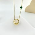 thumbnail image 4 of 14K Gold Lucky Pendant Necklace, Roound Natural Jadeite Necklace, Sophisticated Jewelry Gift for Her, 4 of 5